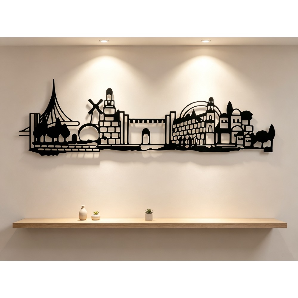 Art & Craft Jojo - CIFBUY Metal Wall Art Jerusalem Skyline