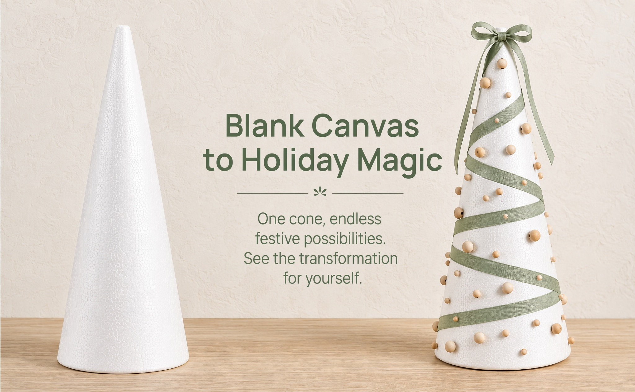 Art Craft Tree - 2Pcs Foam Craft Cones Christmas Tree