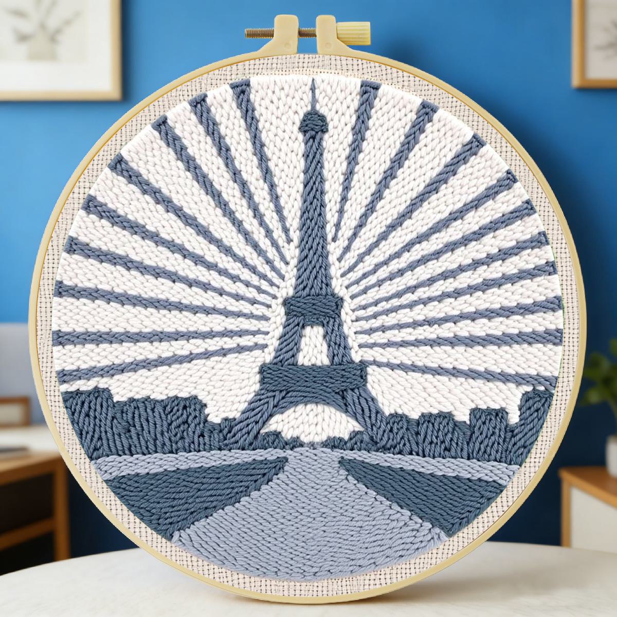 Punch Needle Kit - 20X20CM/7.87inch Tower punch needle embroidery set
