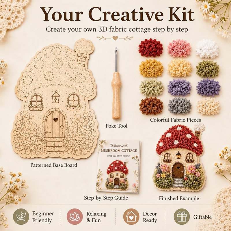 3D Mushroom House Poke Art DIY - Artwork Craft review and price