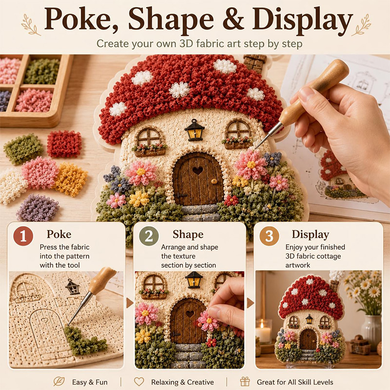 3D Mushroom House Poke Art DIY - Artwork Craft review and price