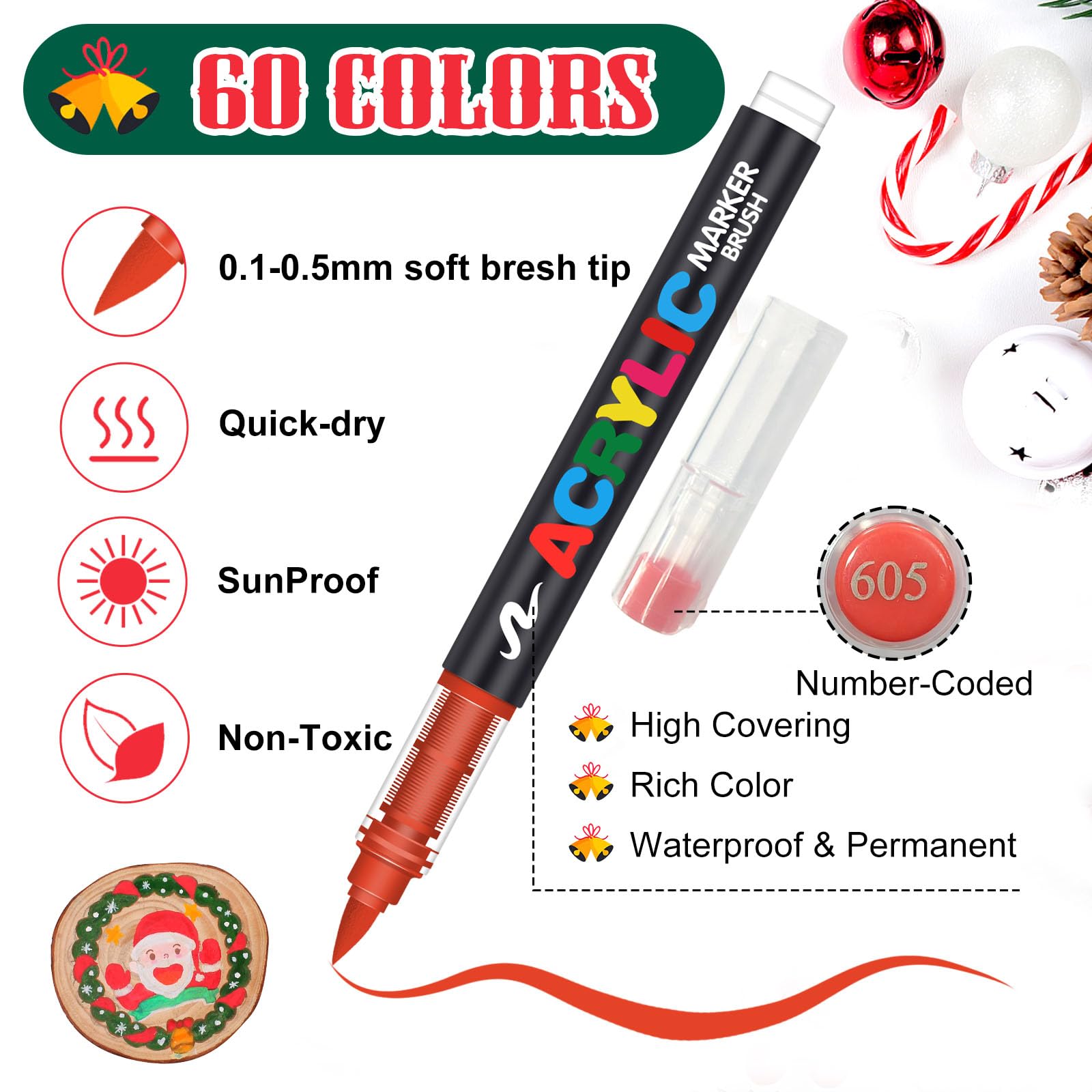 Brush Tip Acrylic Paint Pens f - Unique Art Craft review and price